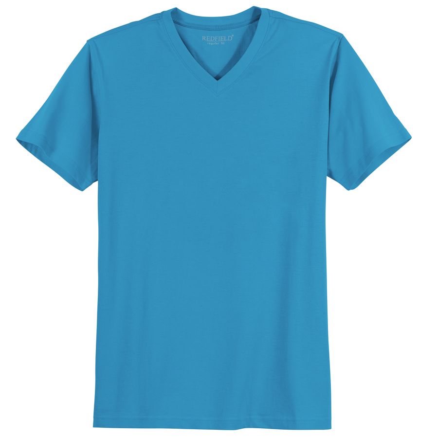 Redfield V-Neck T-Shirt Übergrößen aquablau