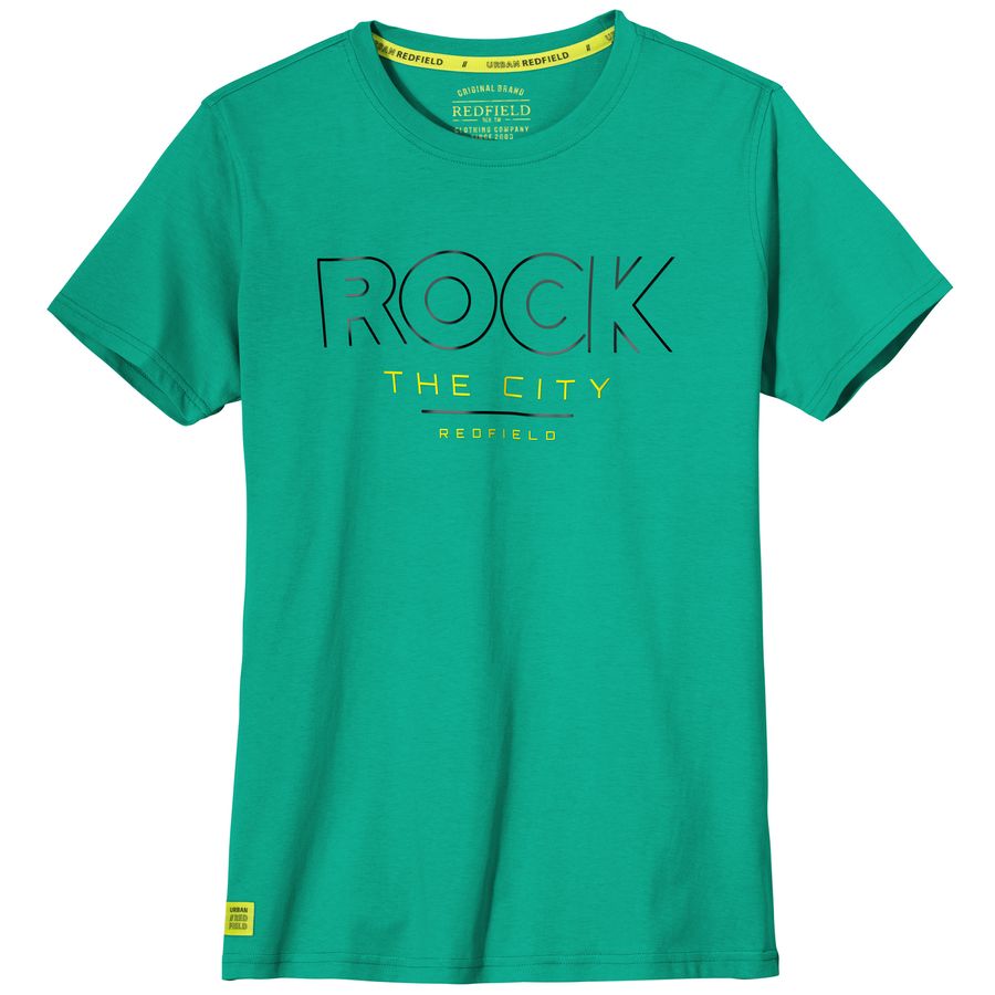 Redfield Übergrößen T-Shirt poolgrün Frontprint