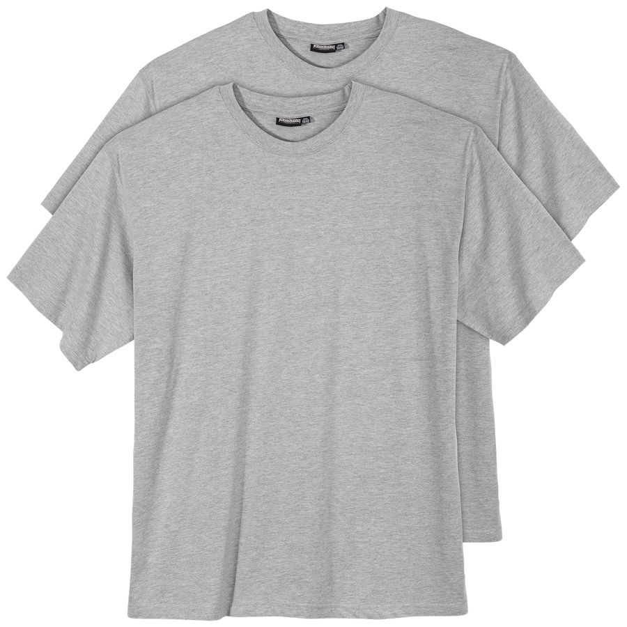 2er Pack T-Shirt hellgrau melange Übergröße Adamo