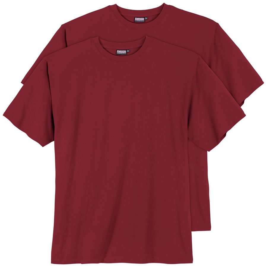 2er Pack T-Shirts rot Übergröße Adamo Fashion