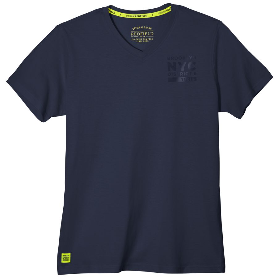 Redfield Übergrößen T-Shirt navy Brustprint NYC
