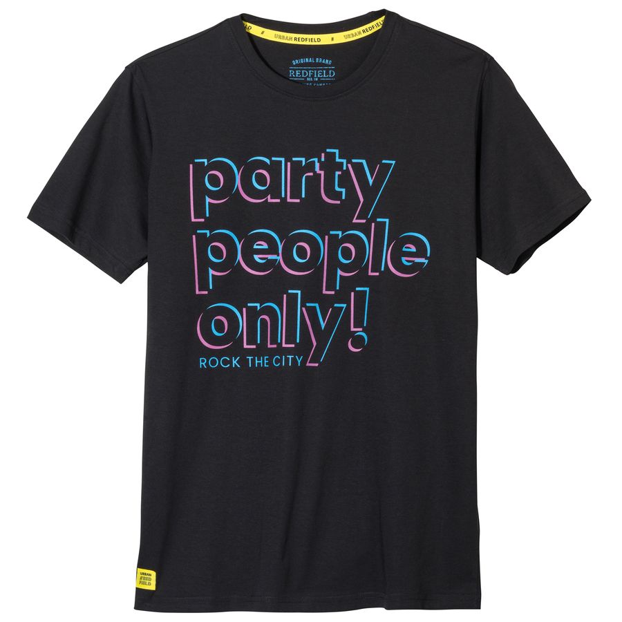 Redfield Übergrößen T-Shirt schwarz Party People