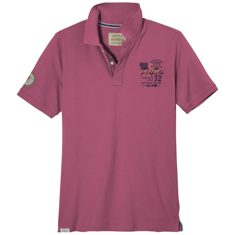 Redfield Übergrößen Poloshirt altrosa Brustprint