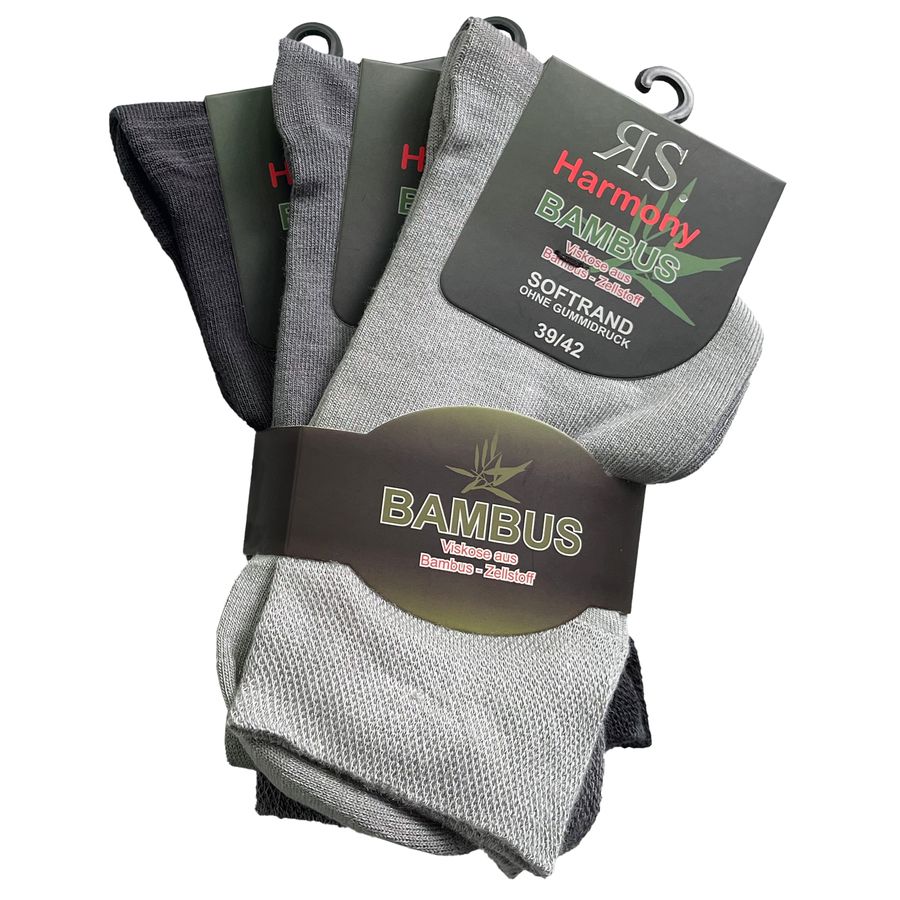 RS Harmony Socken "Bambus" 3er-Pack Grautöne