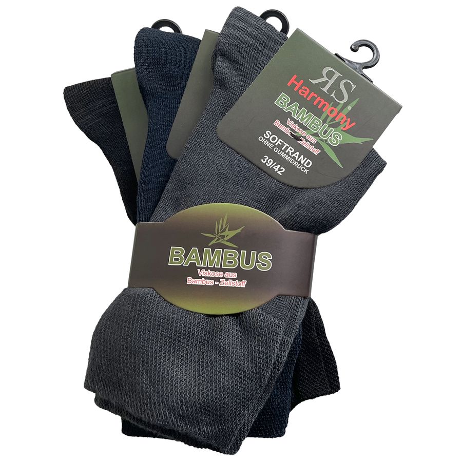 RS Harmony Socken "Bambus" 3er-Pack schwarz/blau/grau