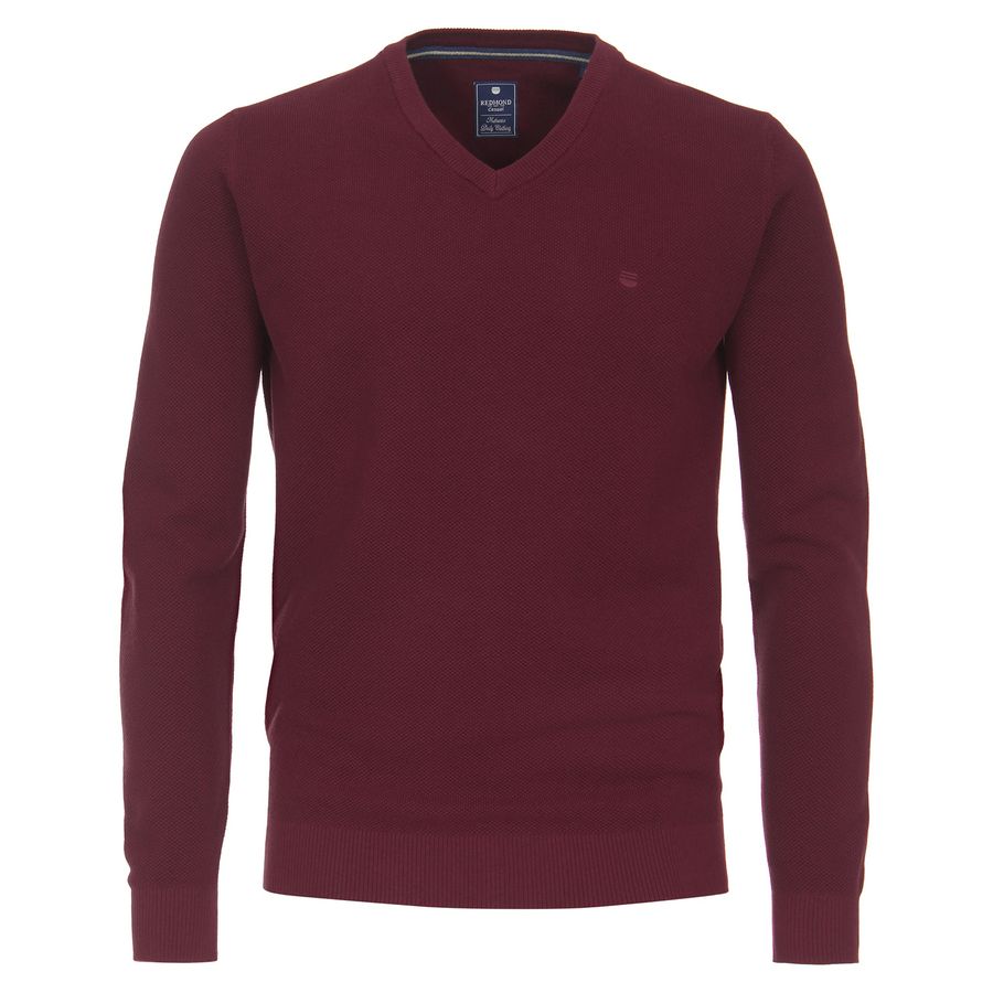 Redmond V-Neck Pullover XXL dunkelrot Struktur