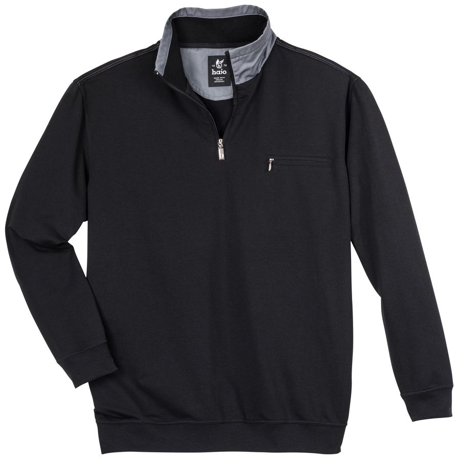 Hajo Übergrößen Sweat-Troyer schwarz "stay fresh"