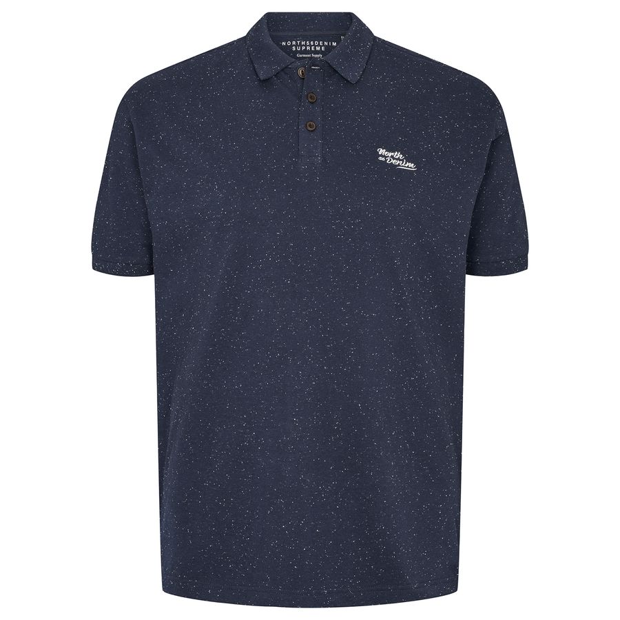 North 56Denim XXL Polo Sprenkel-Optik dunkelblau