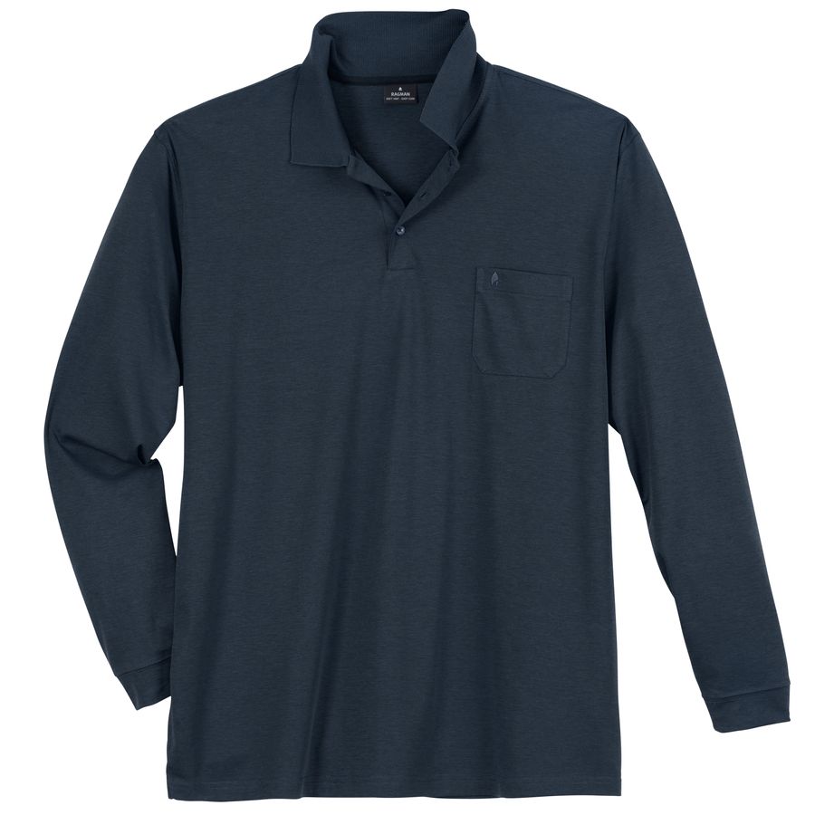 Ragman Softknit Langarm-Polo XXL marine