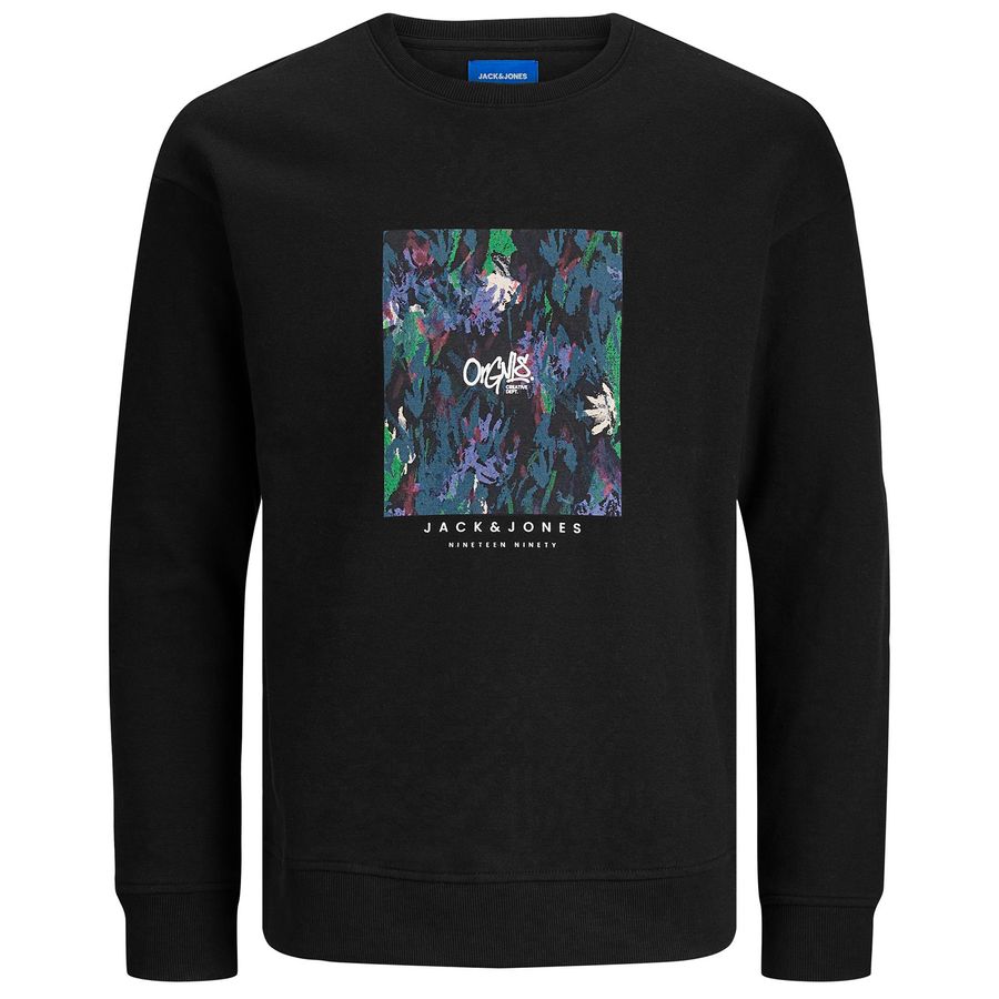 Jack&Jones XXL Logo Sweatshirt JORSILVERLAKE schwarz