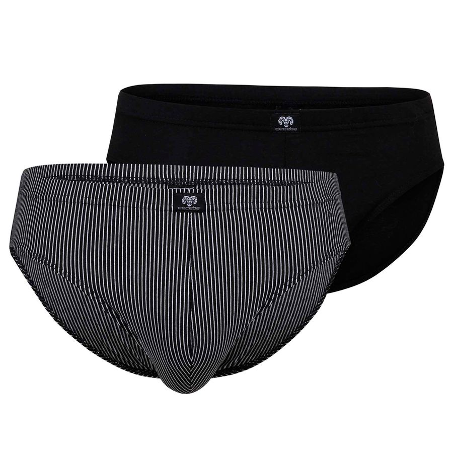 Ceceba 2er-Pack Stretch-Slips XXL schwarz/gestreift