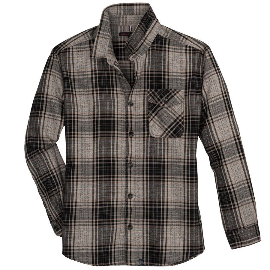 Paddock´s XXL Hemdjacke beige-schwarz kariert