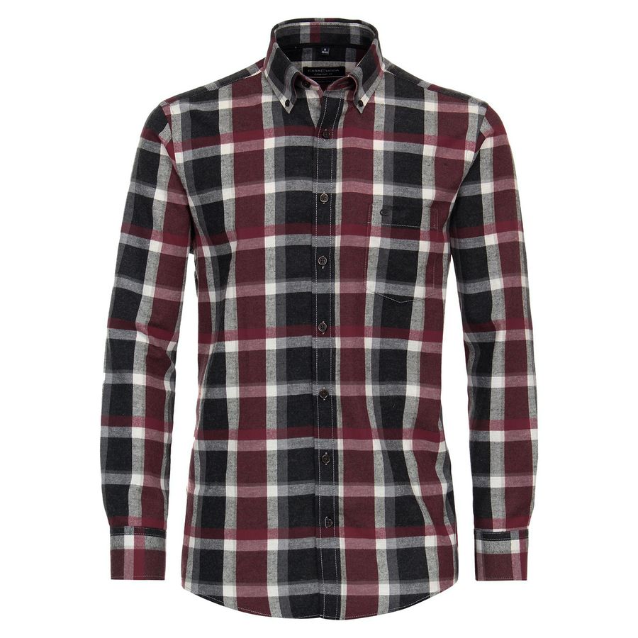 CasaModa Langarmhemd XXL Flanell Karo beere-anthra