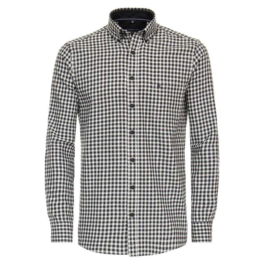 CasaModa Langarmhemd XXL Karo anthrazit-offwhite