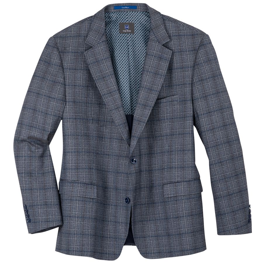 Luigi Morini Sakko London graublau kariert XXL