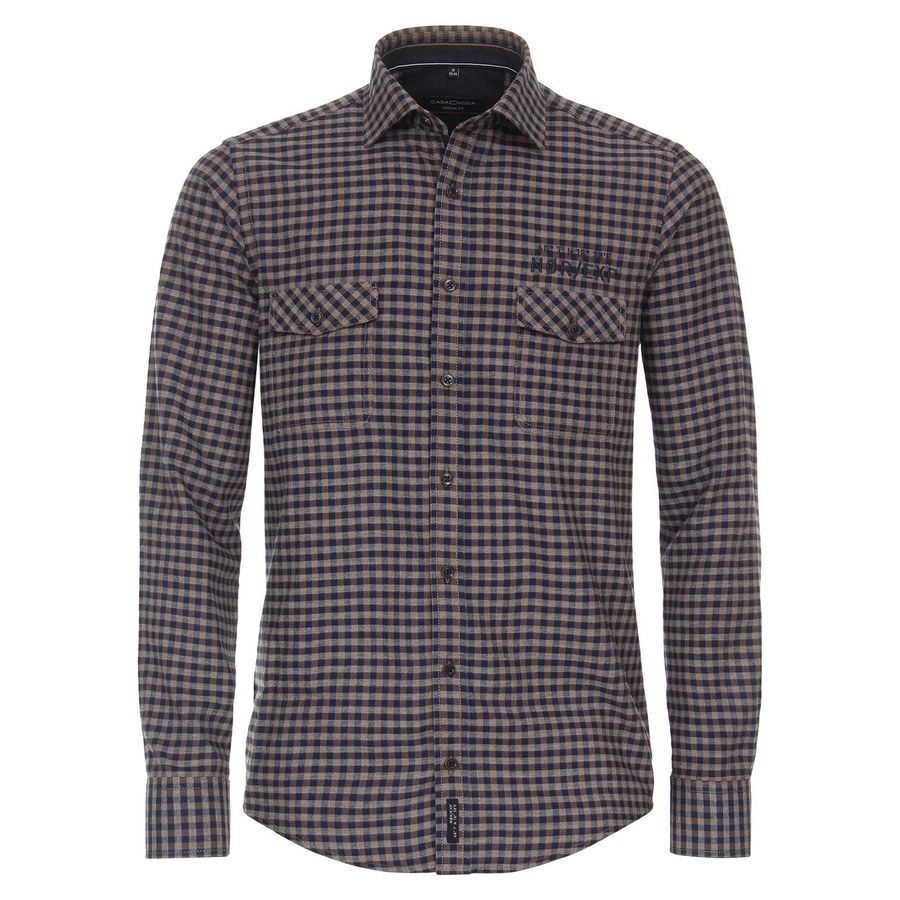 CasaModa Langarmhemd Flanell XXL Karo braun-navy