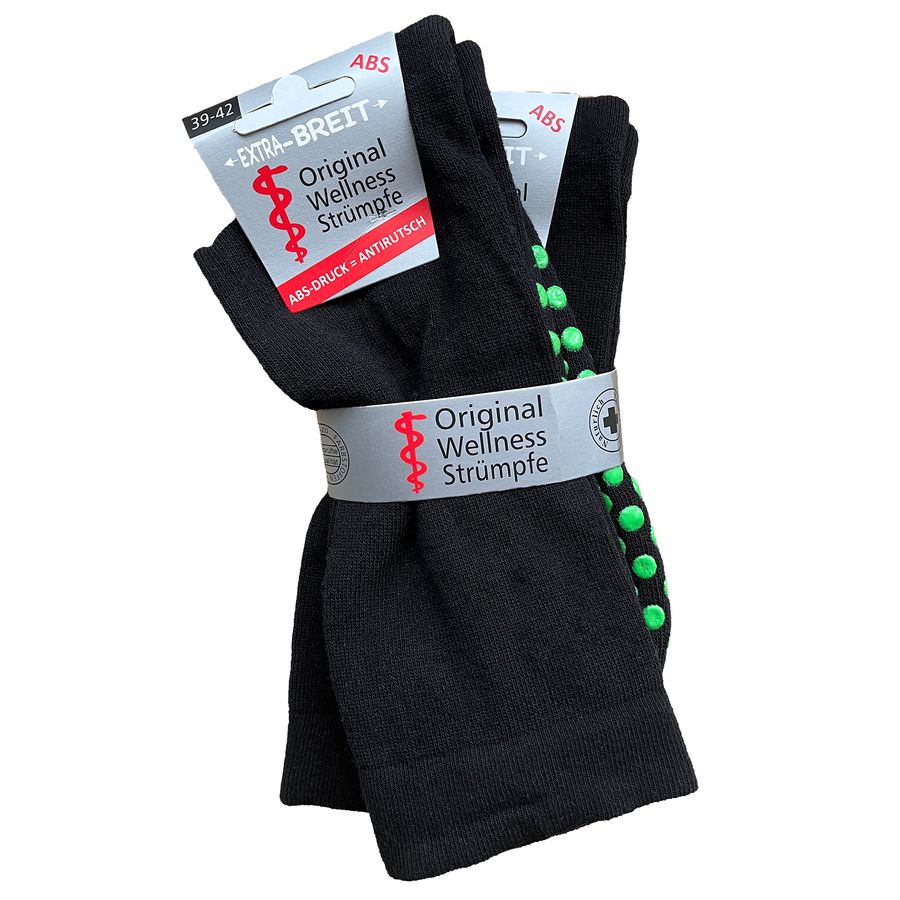 2er-Pack Wellness-Socken ABS-Sohle schwarz Wowerat