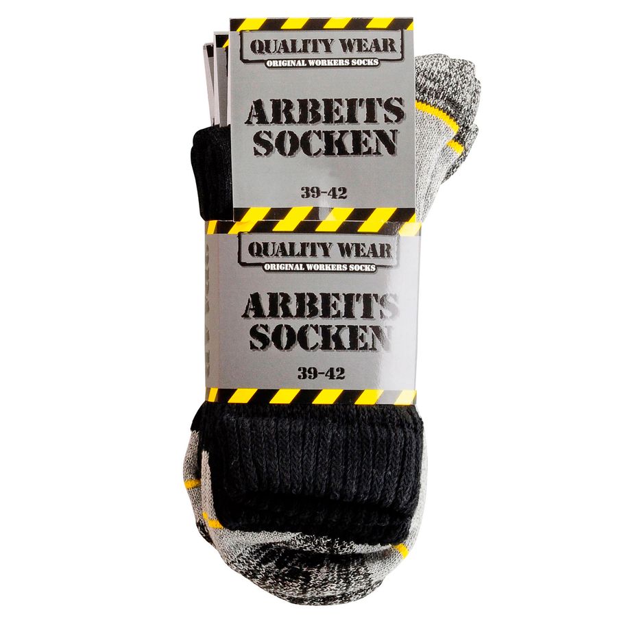 3er-Pack Arbeitssocken WORK schwarz/grau Wowerat