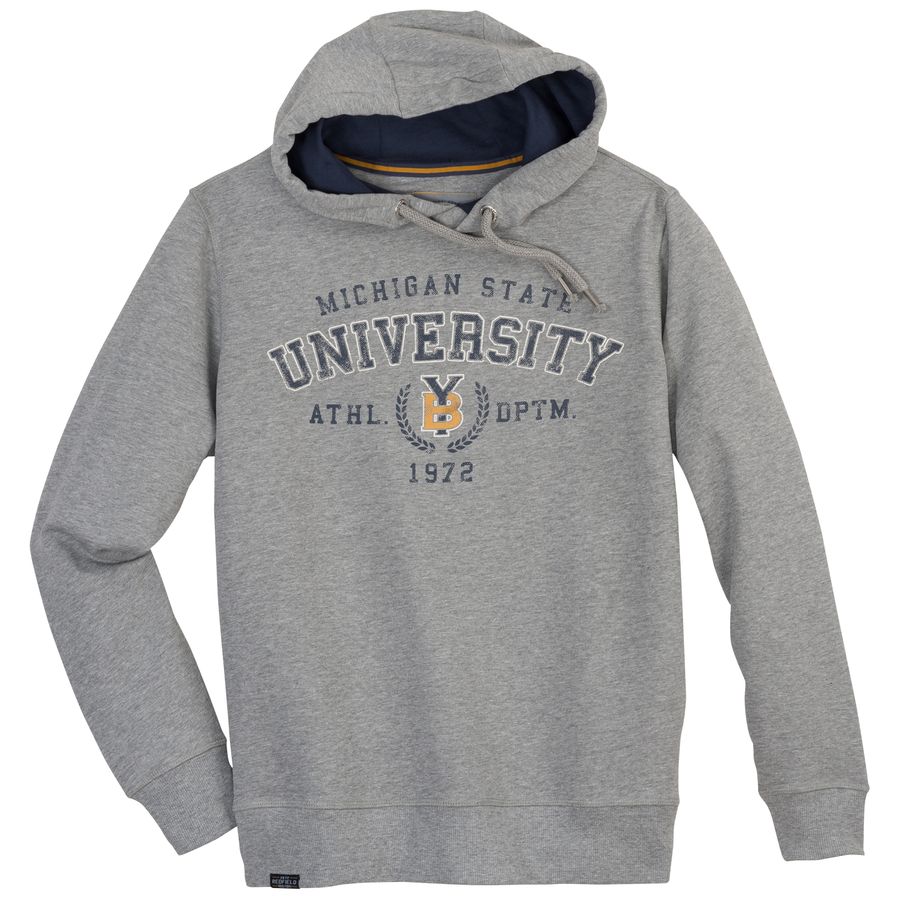 Redfield Übergrößen Hoodie UNIVERSITY grau melange