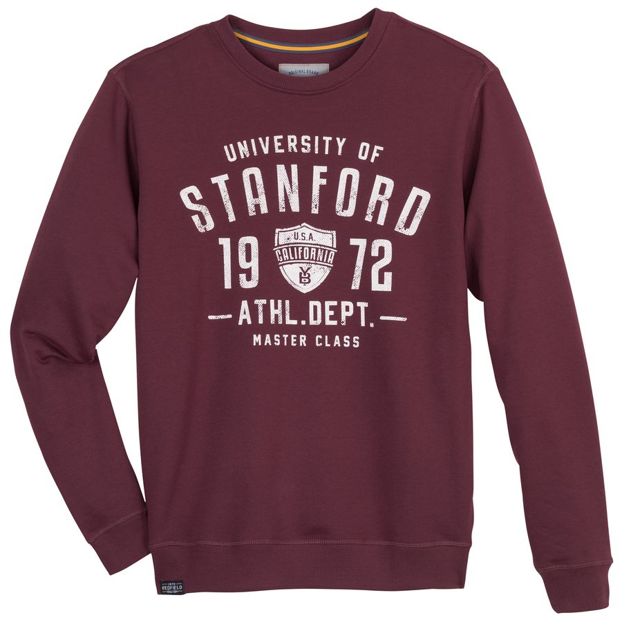 Redfield Übergrößen Sweatshirt STANFORD weinrot