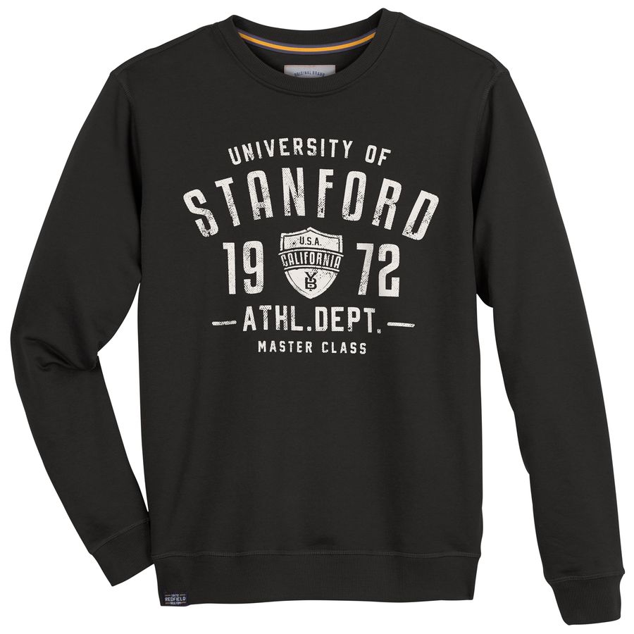 Redfield Übergrößen Sweatshirt STANFORD schwarz