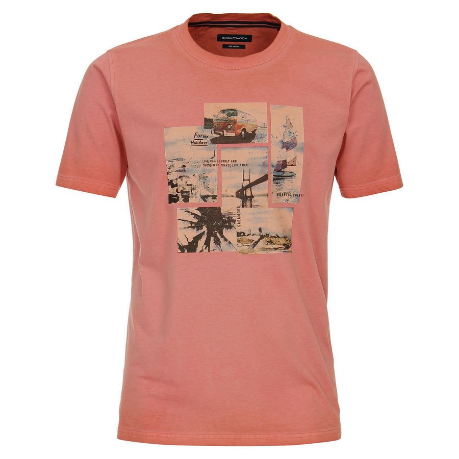 CasaModa T-Shirt Vintage-Print lachs used XXL