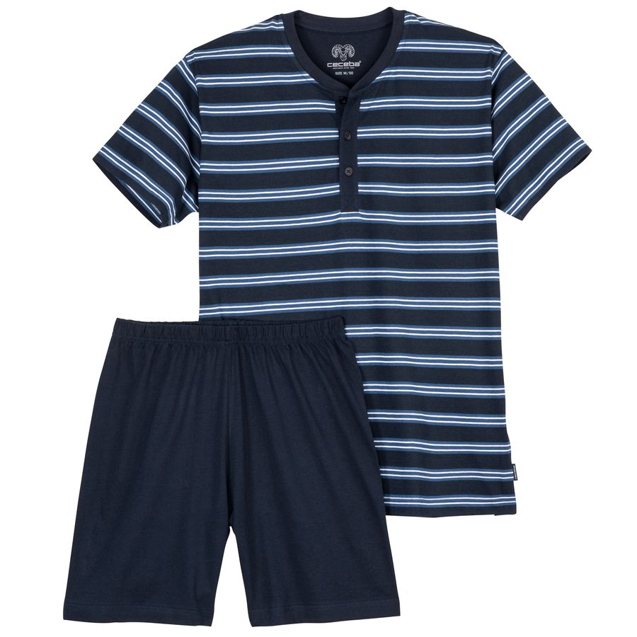 Ceceba Übergrößen Shorty Knopfleiste navy/gestreift