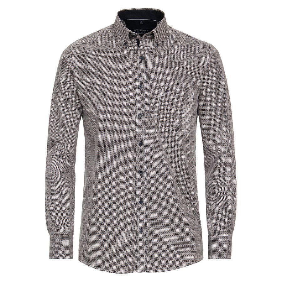 CasaModa Langarmhemd XXL navy-senf-weiß gemustert