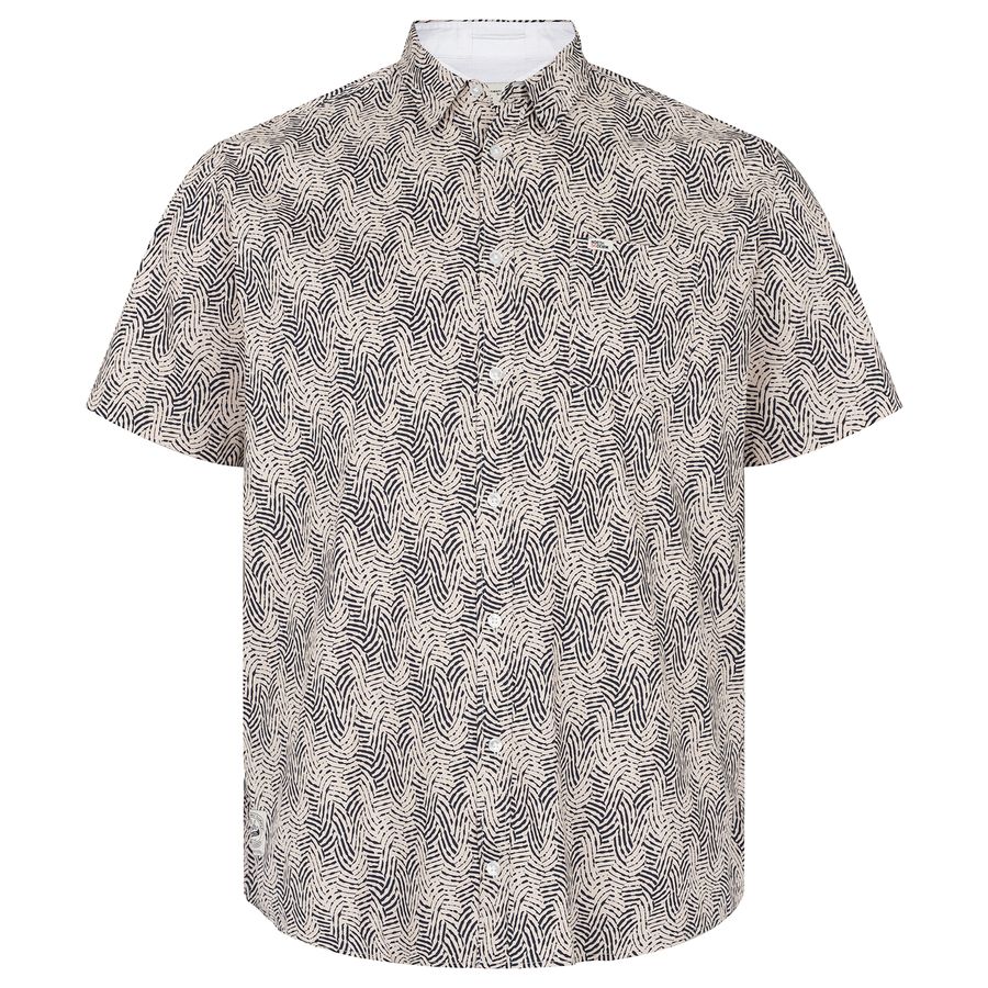 North56 Kurzarmhemd XXL Allovermuster sand-navy
