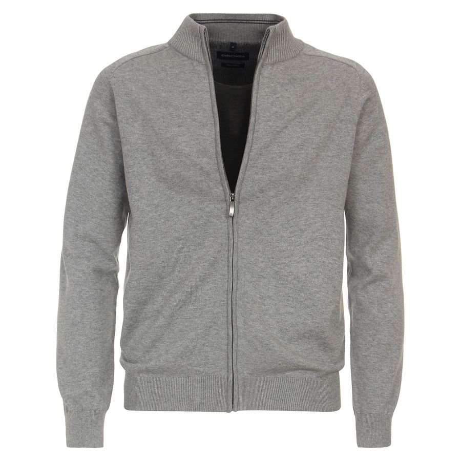 XXL CasaModa Strickjacke Stehkragen hellgrau