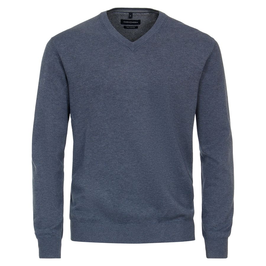CasaModa V-Neck Pullover XXL rauchblau melange