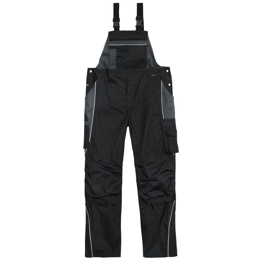 Qualitex XXL Arbeits-Latzhose "Pro" schwarz/grau