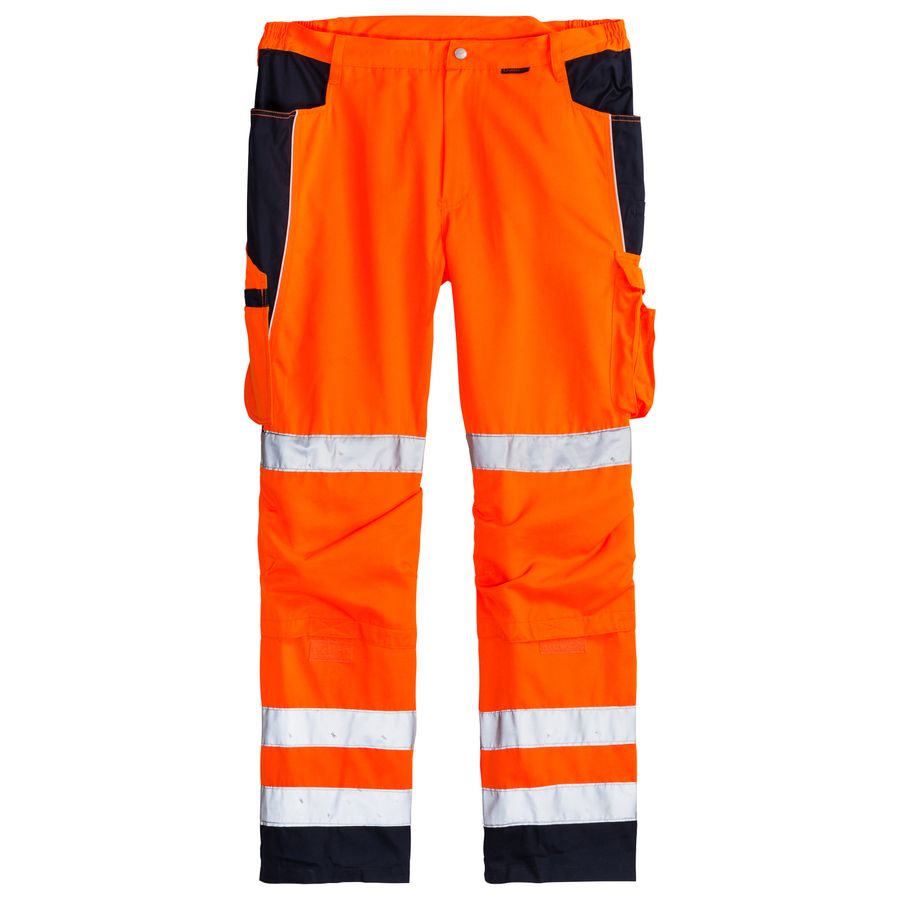 Qualitex XXL Warnschutz-Bundhose warnorange/marine
