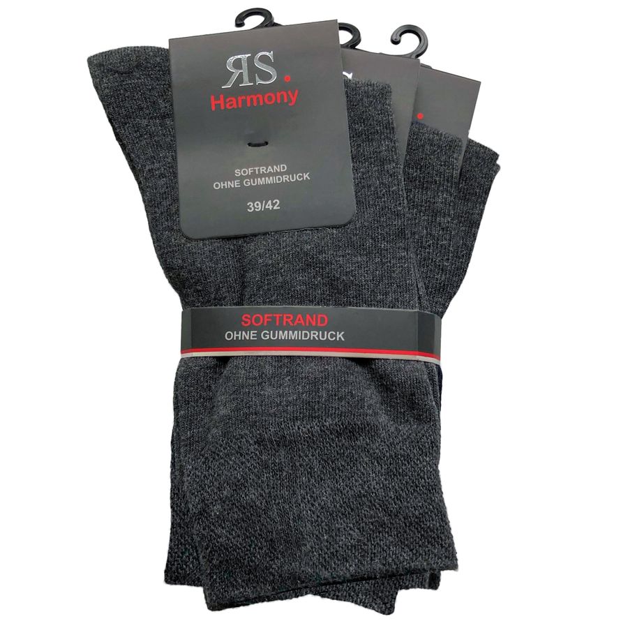 RS Harmony 3er-Pack Socken anthra ohne Gummidruck