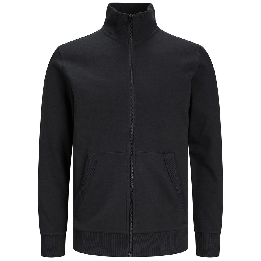 Jack&Jones XXL Sweatjacke leicht Stehkragen schwarz