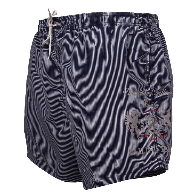 Elemar XXL Badeshort marine-weiß gestreift mit Print