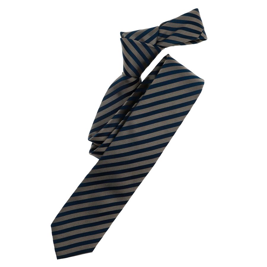 Venti Krawatte Seide Streifen taupe-navy