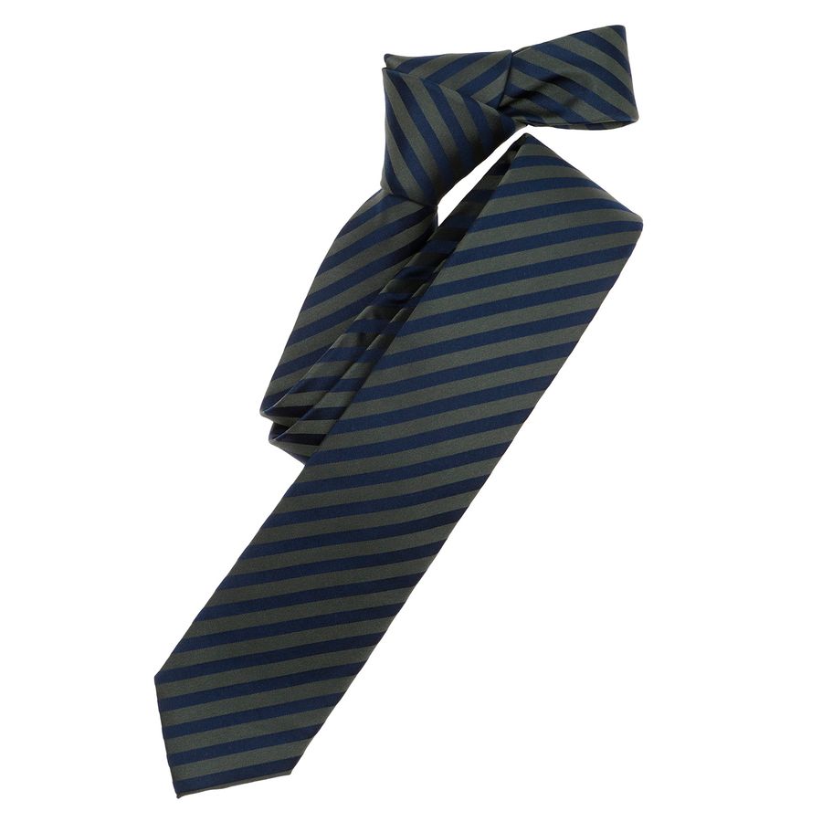 Venti Krawatte Seide Streifen oliv-navy