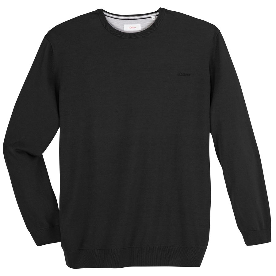 s.Oliver XXL Rundhals-Feinstrickpullover schwarz