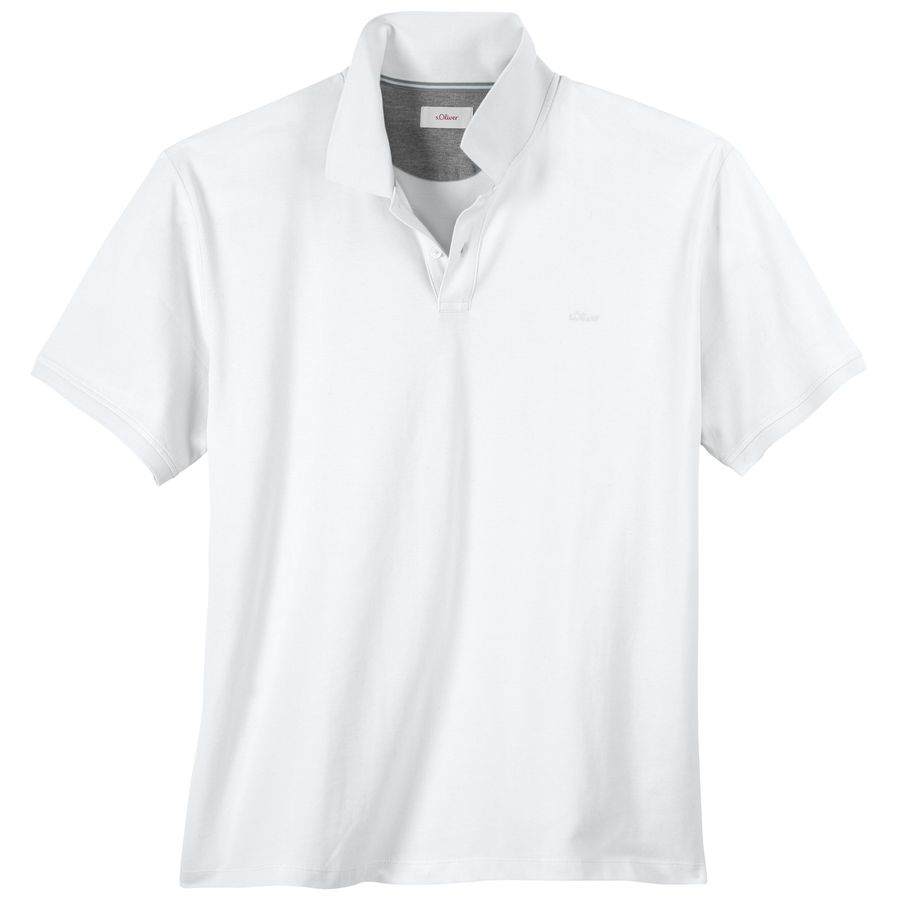 s.Oliver Übergrößen Basic Stretch-Poloshirt weiß