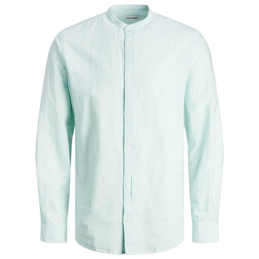 Jack&Jones XXL Langarmhemd Stehkragen mint JJELINEN