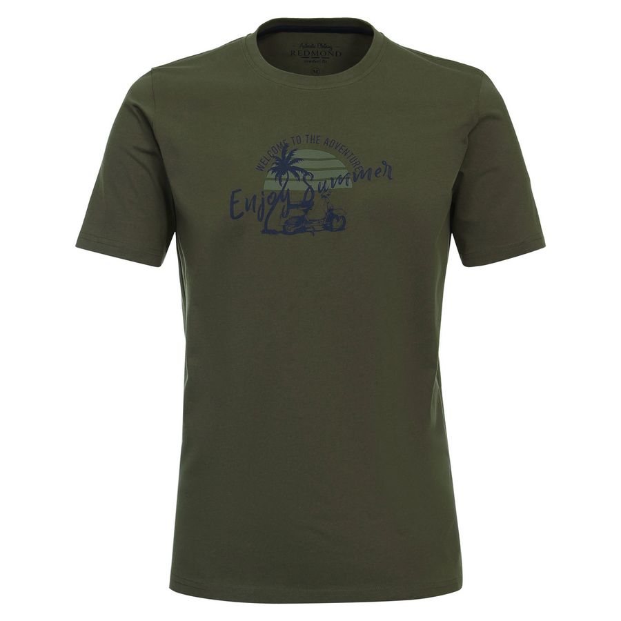 Redmond T-Shirt XXL oliv sommerlicher Print