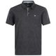 Hajo XXL Polo Stay Fresh Leinen-Optik schwarz melange