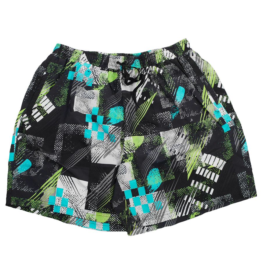 Abraxas XXL Badeshorts schwarz-lime Alloverprint
