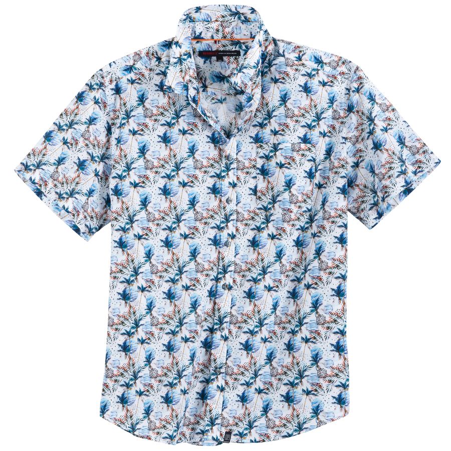 Paddock's XXL Kurzarmhemd Alloverprint floral blau