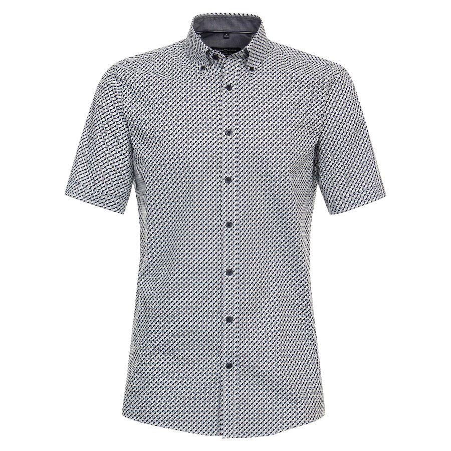 CasaModa XXL Kurzarmhemd Allovermuster navy-weiß