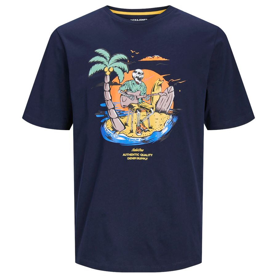 Jack&Jones Shirt XXL JJZION navy Totenkopfprint