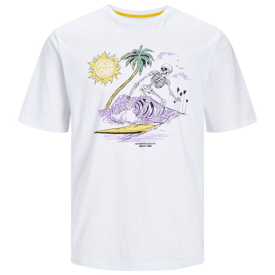 Jack&Jones Shirt XXL JJZION weiß Totenkopfprint