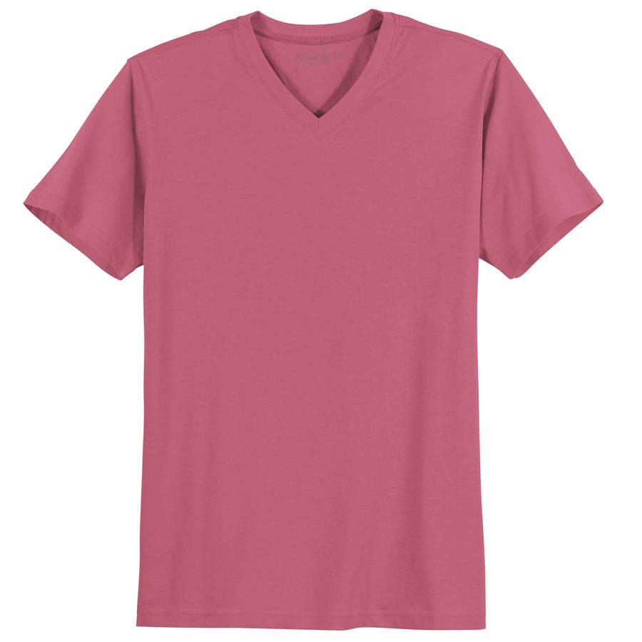 Redfield V-Neck T-Shirt Übergröße dunkelrosa