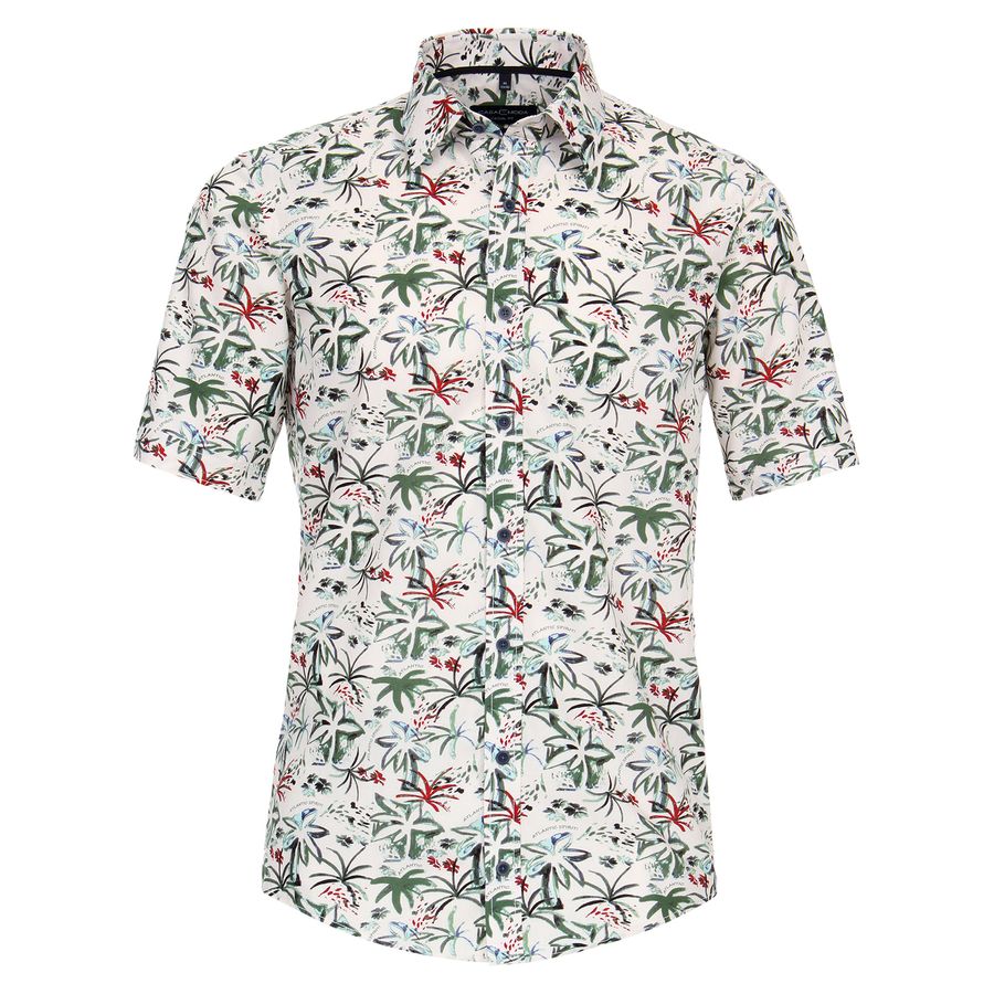 CasaModa Kurzarmhemd XXL Print floral grün-rot